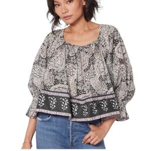 Cleobella Anna Blouse Top Revolve Boho Floral Size XS EUC